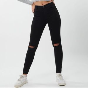 Garage Retro mid rise ripped jegging black